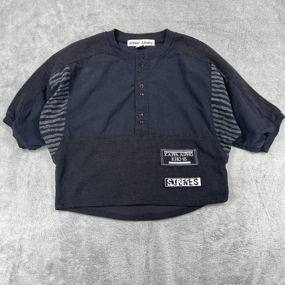 Vintage 90's Street Scenes T-Shirt Men M Black Cropped Kappa Alpha Rho 23